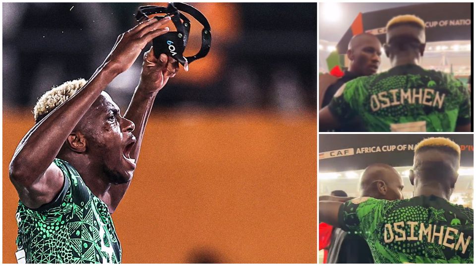 Didier Drogba and Victor Osimhen linked up after Nigeria Super Eagles sent Cote d’Ivoire home at the AFCON 2023.